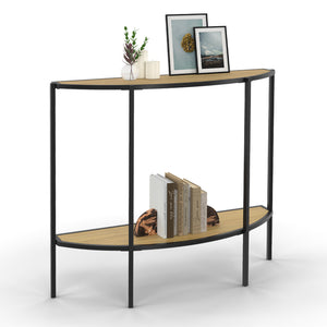 IDMarket - Console a mezzaluna DETROIT con 1 ripiano, design industriale