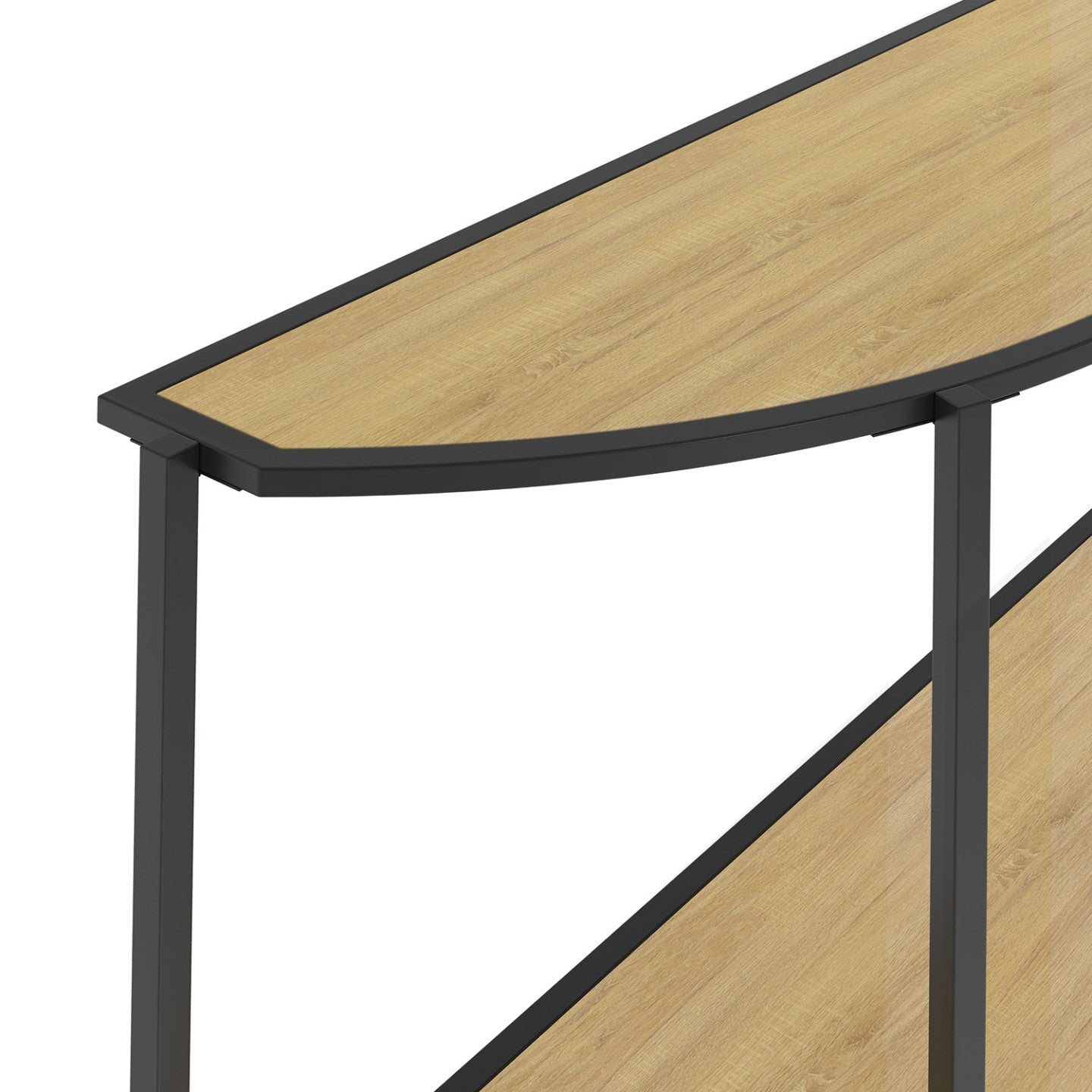 IDMarket - Console a mezzaluna DETROIT con 1 ripiano, design industriale