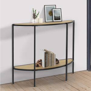 IDMarket - Console a mezzaluna DETROIT con 1 ripiano, design industriale