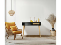 Consolle in canna "Marine" - 100 x 29 x 81 cm - Nera