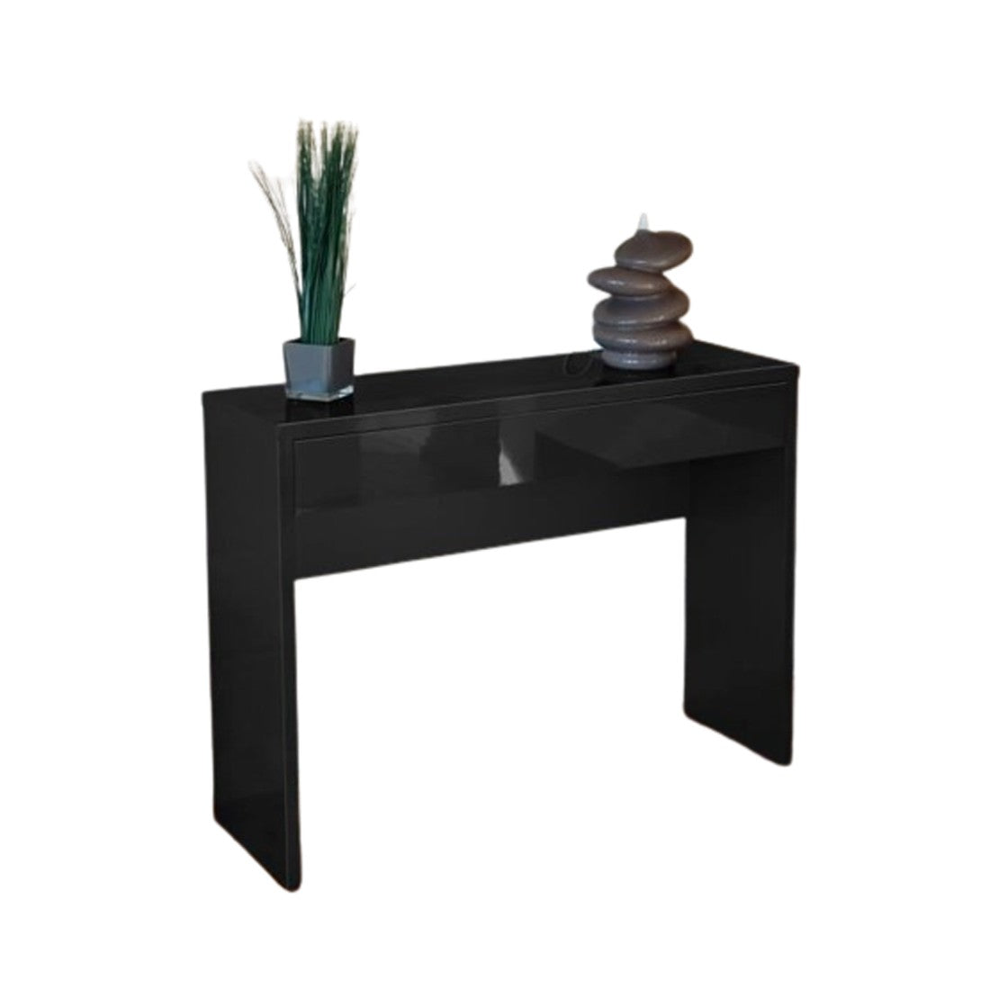 Consolle d''ingresso ARENA con cassetto colore nero lucido – Dimensioni 109 x 81 x 34 cm