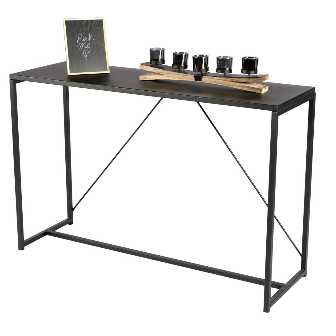 Consolle stile industriale collezione SOHO – Struttura in metallo nero, colore nero, dimensioni 120x39x79 cm