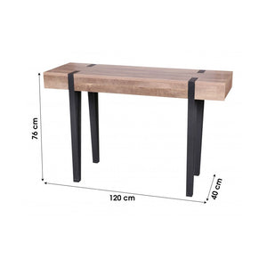 Consolle LOVY - Legno con Piedi in Metallo Nero