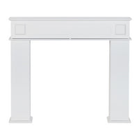IDMarket - Console per caminetto mantello, portale camino bianco con immagazzinamento