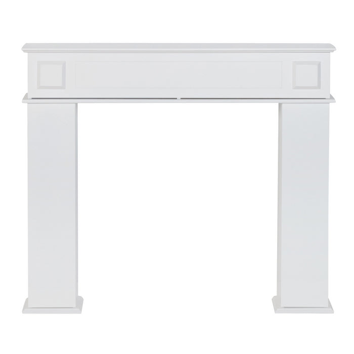 IDMarket - Console per caminetto mantello, portale camino bianco con immagazzinamento
