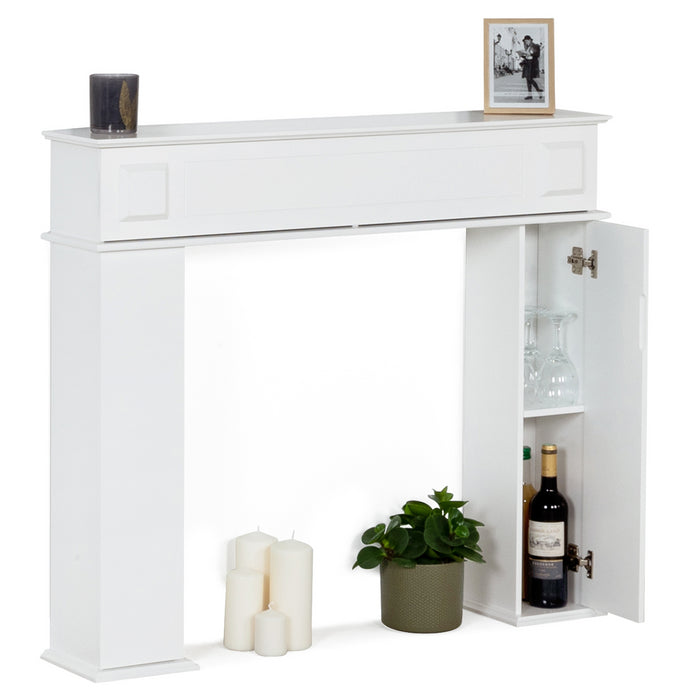 IDMarket - Console per caminetto mantello, portale camino bianco con immagazzinamento