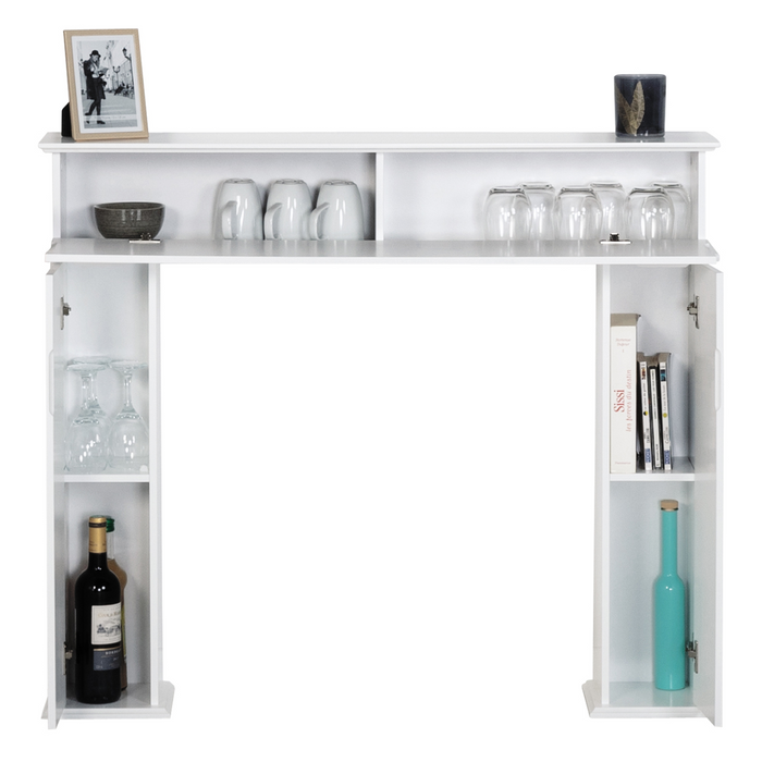 IDMarket - Console per caminetto mantello, portale camino bianco con immagazzinamento