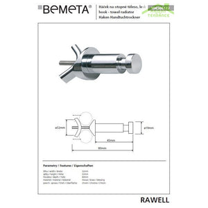 RAWELL Consolle Regolabile per Radiatore in Acciaio Inox 3,2x3,2x8cm