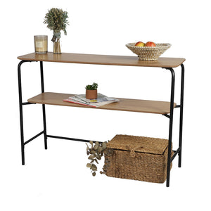 Consolle stile industriale collezione PAGNOL. Color rovere chiaro, struttura robusta in metallo nero.