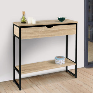 IDMarket - Consolle 1 cassetto DETROIT 1 ripiano design industriale