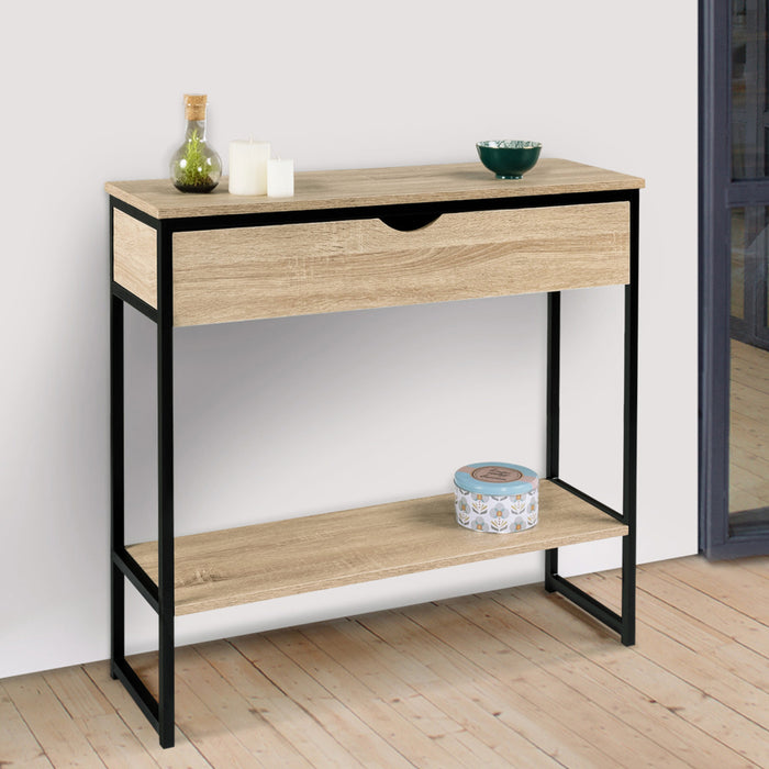 IDMarket - Consolle 1 cassetto DETROIT 1 ripiano design industriale