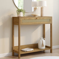 IDMarket - Consolle a 1 cassetto HANAE effetto canna naturale