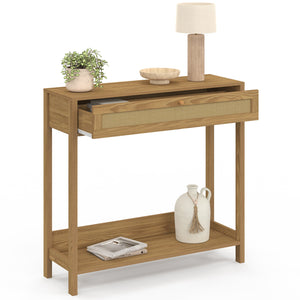 IDMarket - Consolle a 1 cassetto HANAE effetto canna naturale