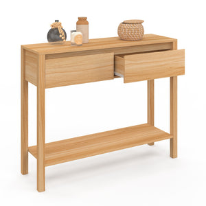 IDMarket - Consolle a 2 cassetti TOSCANE con 1 ripiano effetto teak