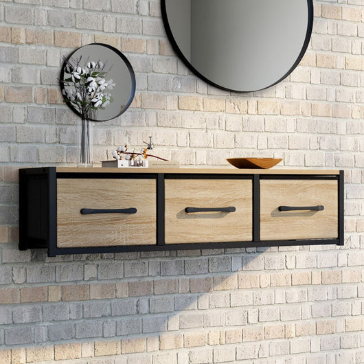 IDMarket - Consolle a muro a 3 cassetti dal design industriale UTAH