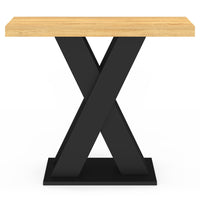 IDMarket - Consolle ALICIA con piano in legno e gamba a X nera