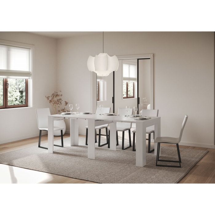 Consolle allungabile 90x25/181 cm Slick - Bianco Frassino