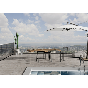 Consolle allungabile 90x40/290 cm Banco telaio Antracite - Abete Tinto