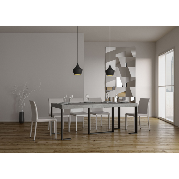 Consolle allungabile 90x40/300 cm Futura Premium telaio Antracite - Cemento