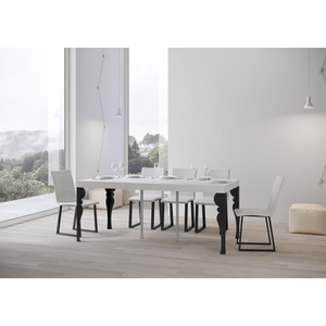 Consolle allungabile 90x40/300 cm Paxon Premium telaio Antracite - Bianco Frassino