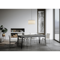 Consolle allungabile 90x40/300 cm Rio Premium telaio Antracite - Cemento