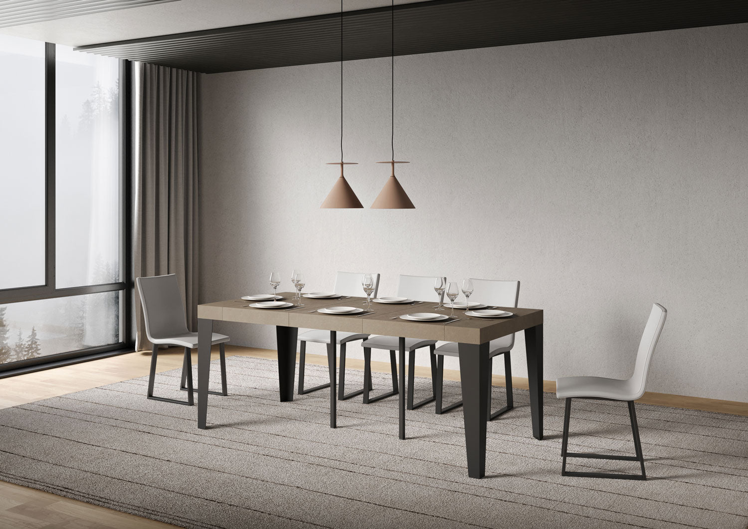 Consolle allungabile 90x40/300 cm Flame Premium tortora