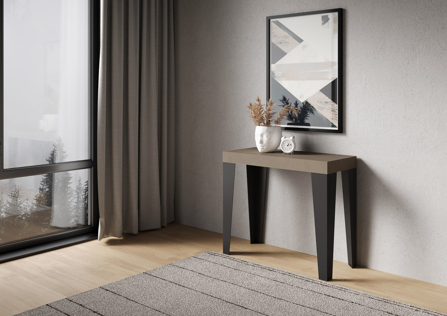 Consolle allungabile 90x40/300 cm Flame Premium tortora