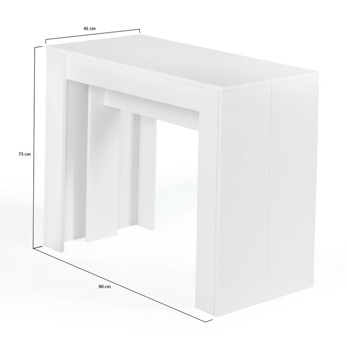IDMarket - Consolle allungabile ORLANDO, 10 posti, 235 cm, legno bianco