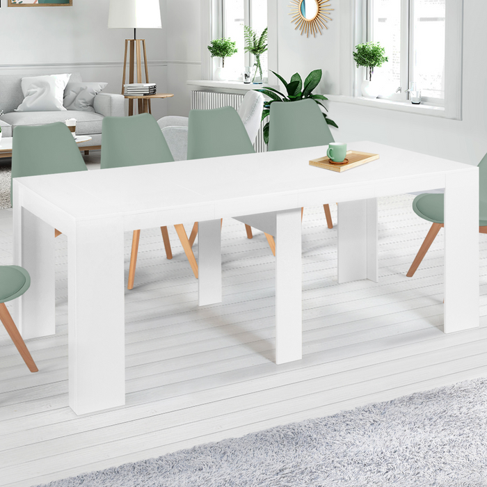 IDMarket - Consolle allungabile ORLANDO, 10 posti, 235 cm, legno bianco