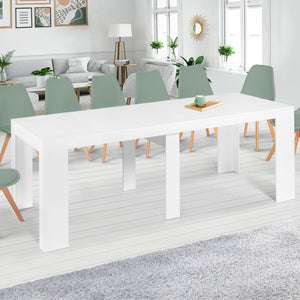 IDMarket - Consolle allungabile ORLANDO, 14 persone, 300 cm, legno bianco