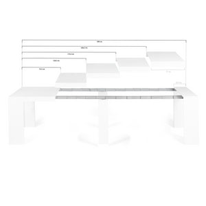 IDMarket - Consolle allungabile ORLANDO, 14 persone, 300 cm, legno bianco
