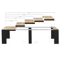 IDMarket - Consolle allungabile ORLANDO, 14 persone, 300 cm, legno nero e impiallacciato faggio