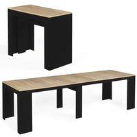 IDMarket - Consolle allungabile ORLANDO, 14 persone, 300 cm, legno nero e impiallacciato faggio