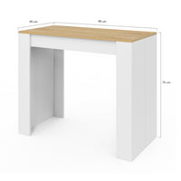 IDMarket - Consolle allungabile ORLANDO 6 posti 140 cm legno bianco e faggio impiallacciato