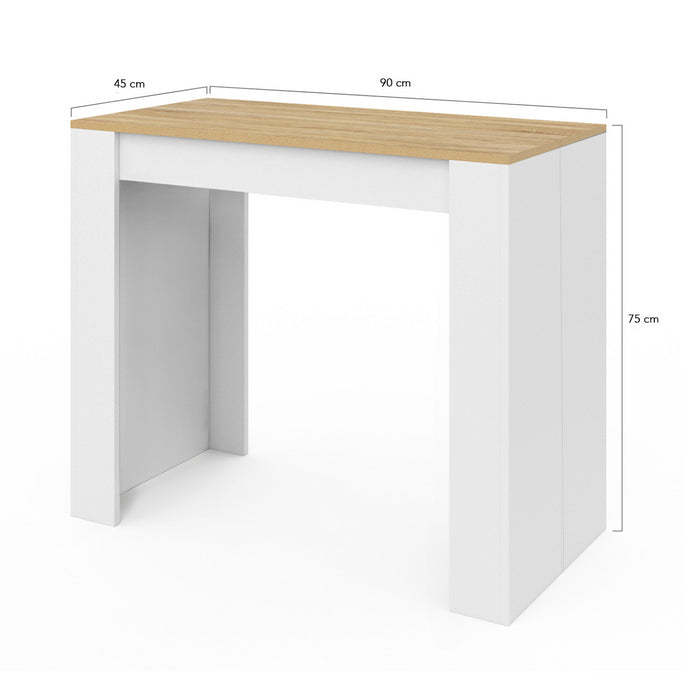 IDMarket - Consolle allungabile ORLANDO 6 posti 140 cm legno bianco e faggio impiallacciato