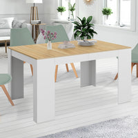 IDMarket - Consolle allungabile ORLANDO 6 posti 140 cm legno bianco e faggio impiallacciato