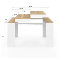 IDMarket - Consolle allungabile ORLANDO 6 posti 140 cm legno bianco e faggio impiallacciato