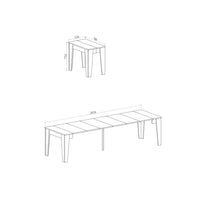 Consolle allungabile Petra con 6 allunghe colore bianco rustico