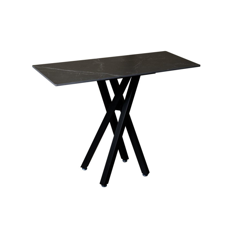 Consolle Astor 100x40x78cm Top Ceramica Amica Nero Marmorizzato