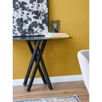 Consolle Astor 100x40x78cm Top Ceramica Amica Nero Marmorizzato