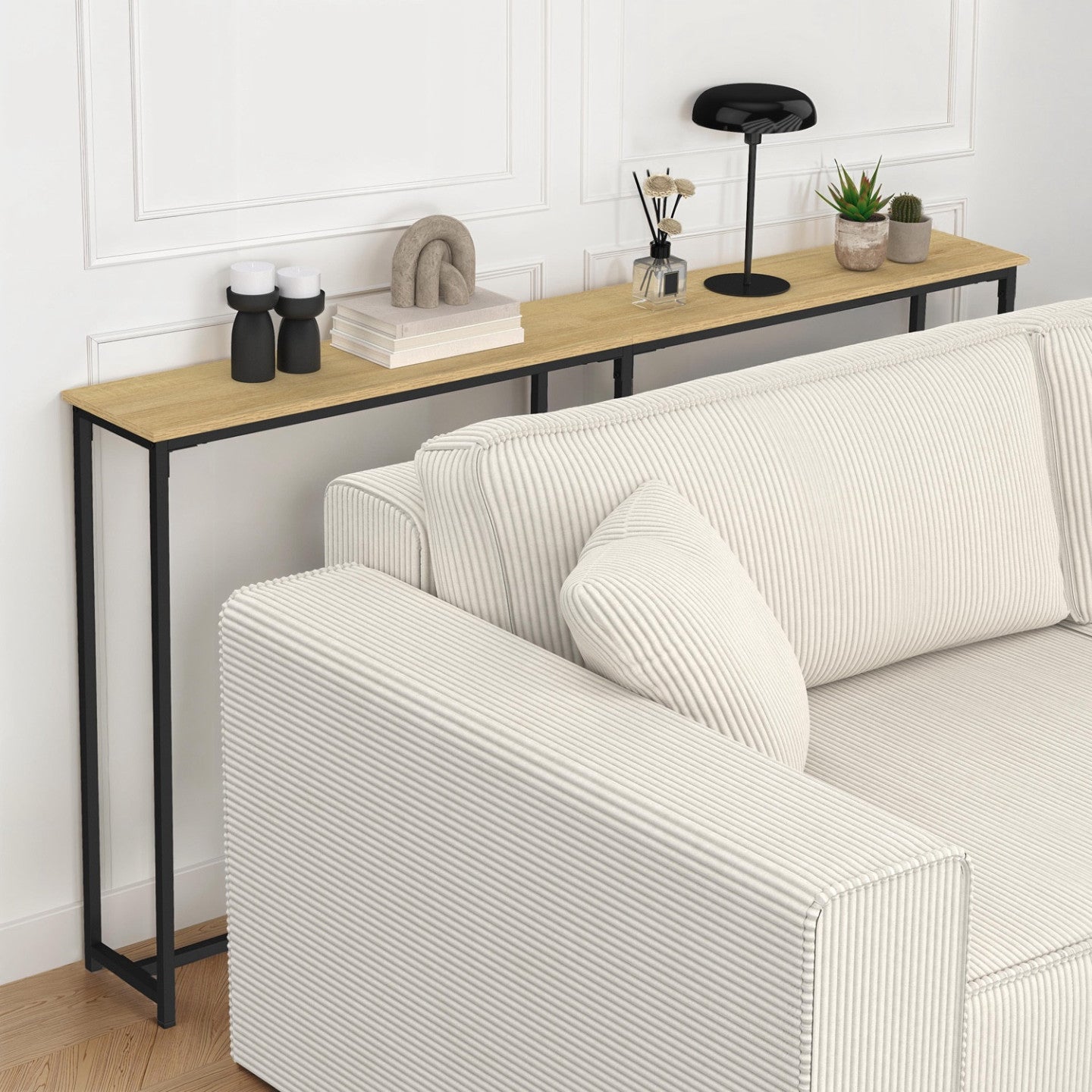 IDMarket - Consolle da divano DETROIT design industriale salvaspazio