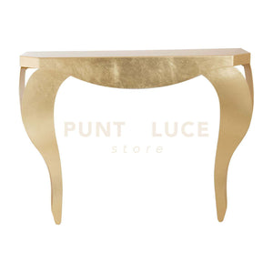 consolle dal design armonico chippendale Oro in Ferro 100x30x80cmh