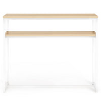 IDMarket - Consolle doppia DETROIT design industriale legno e metallo bianco