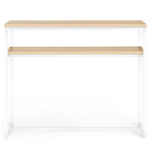 IDMarket - Consolle doppia DETROIT design industriale legno e metallo bianco