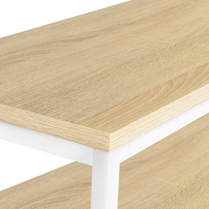 IDMarket - Consolle doppia DETROIT design industriale legno e metallo bianco