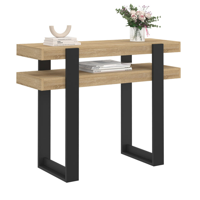 IDMarket - Consolle doppia PHOENIX in legno e nero