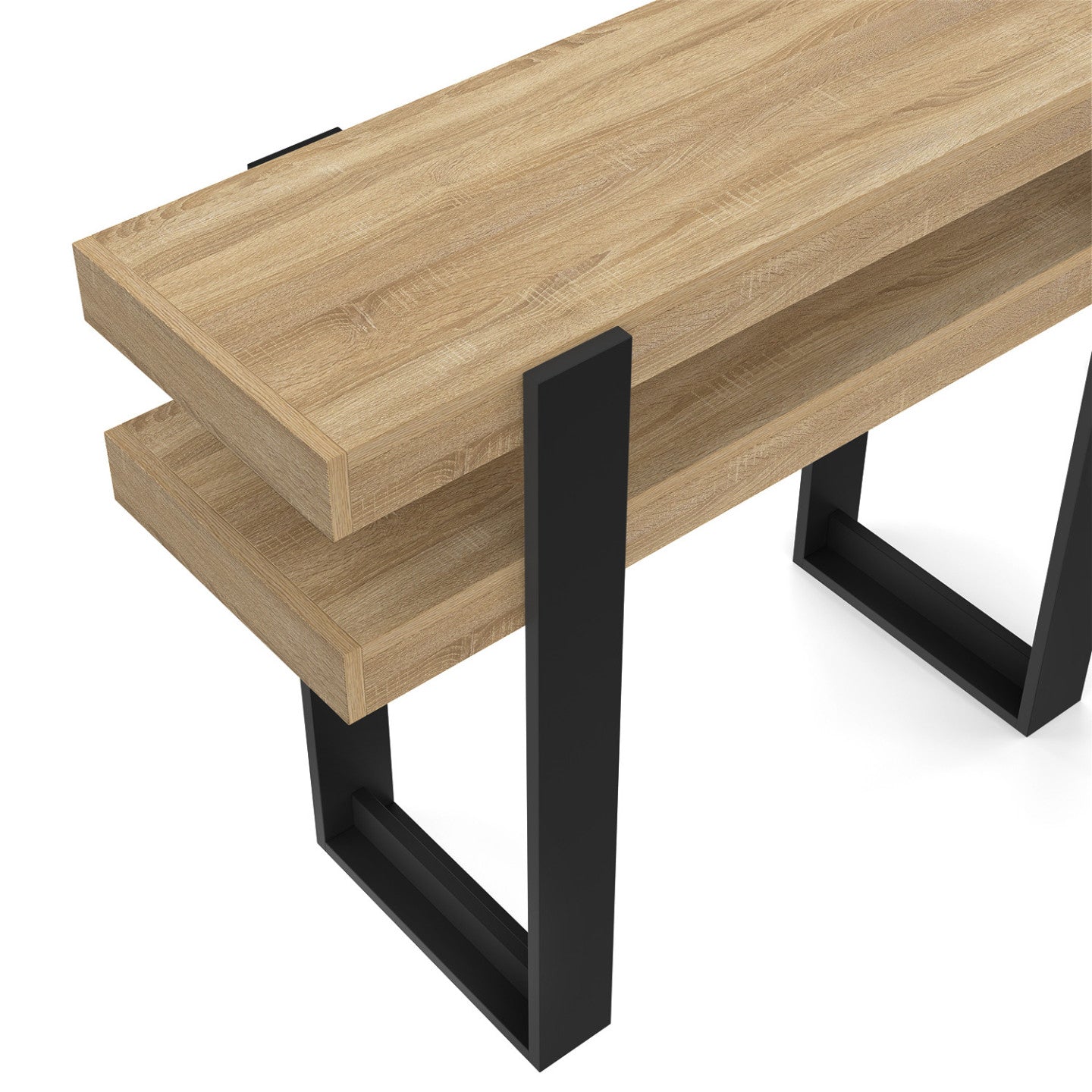 IDMarket - Consolle doppia PHOENIX in legno e nero