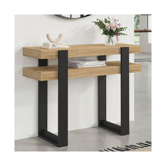 IDMarket - Consolle doppia PHOENIX in legno e nero