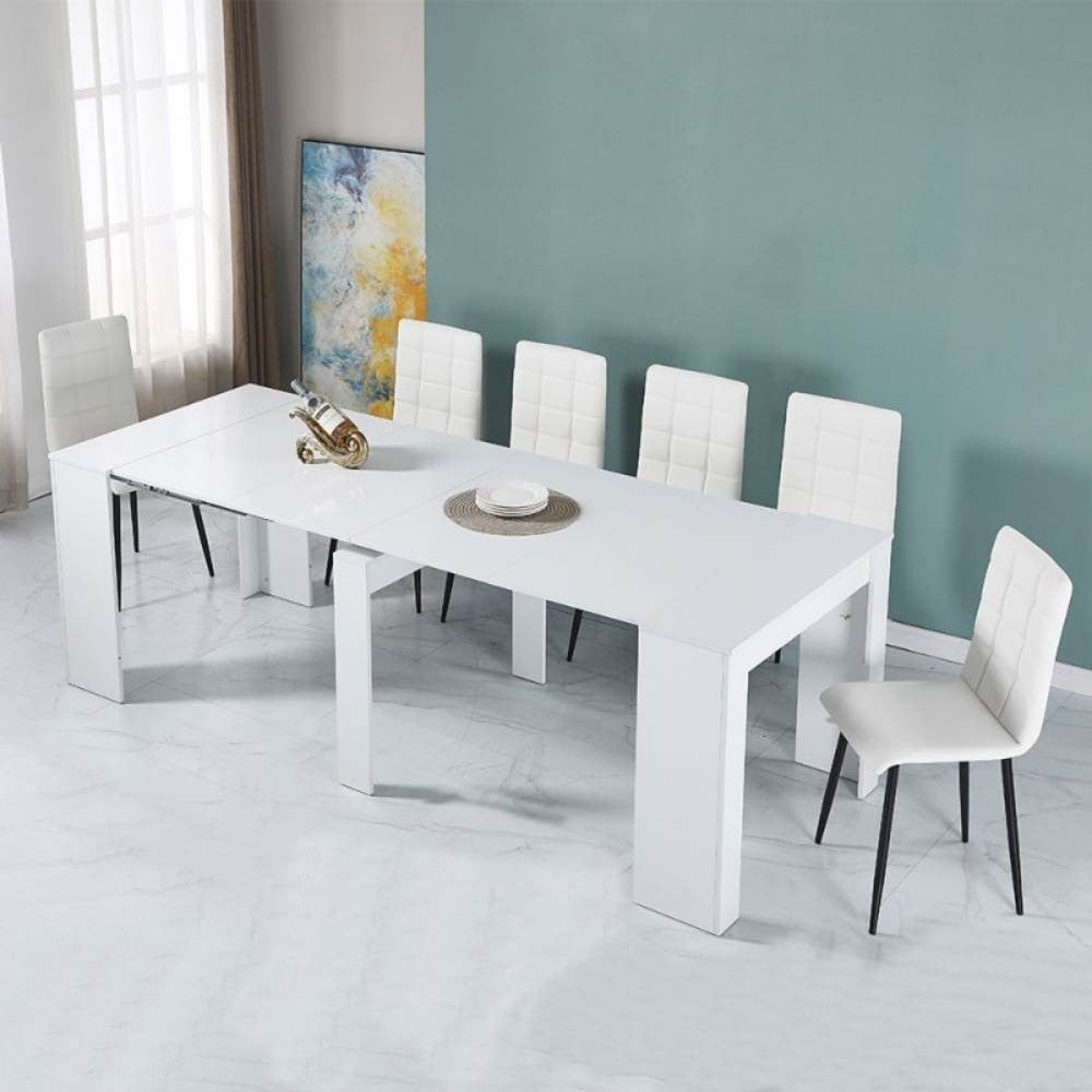 Consolle allungabile Ofelia 90x50x76h cm colore bianco lucido