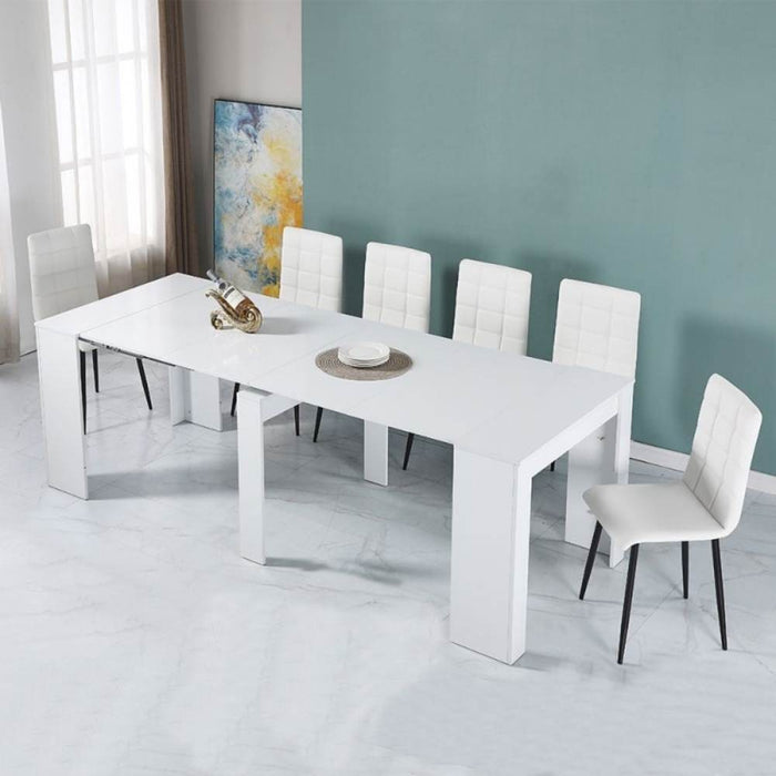 Consolle allungabile Ofelia 90x50x76h cm colore bianco lucido